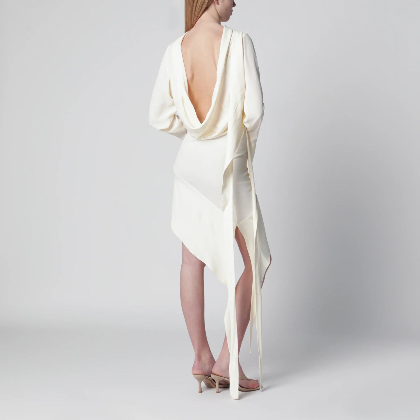 Francesco Murano - White asymmetric silk-blend dress