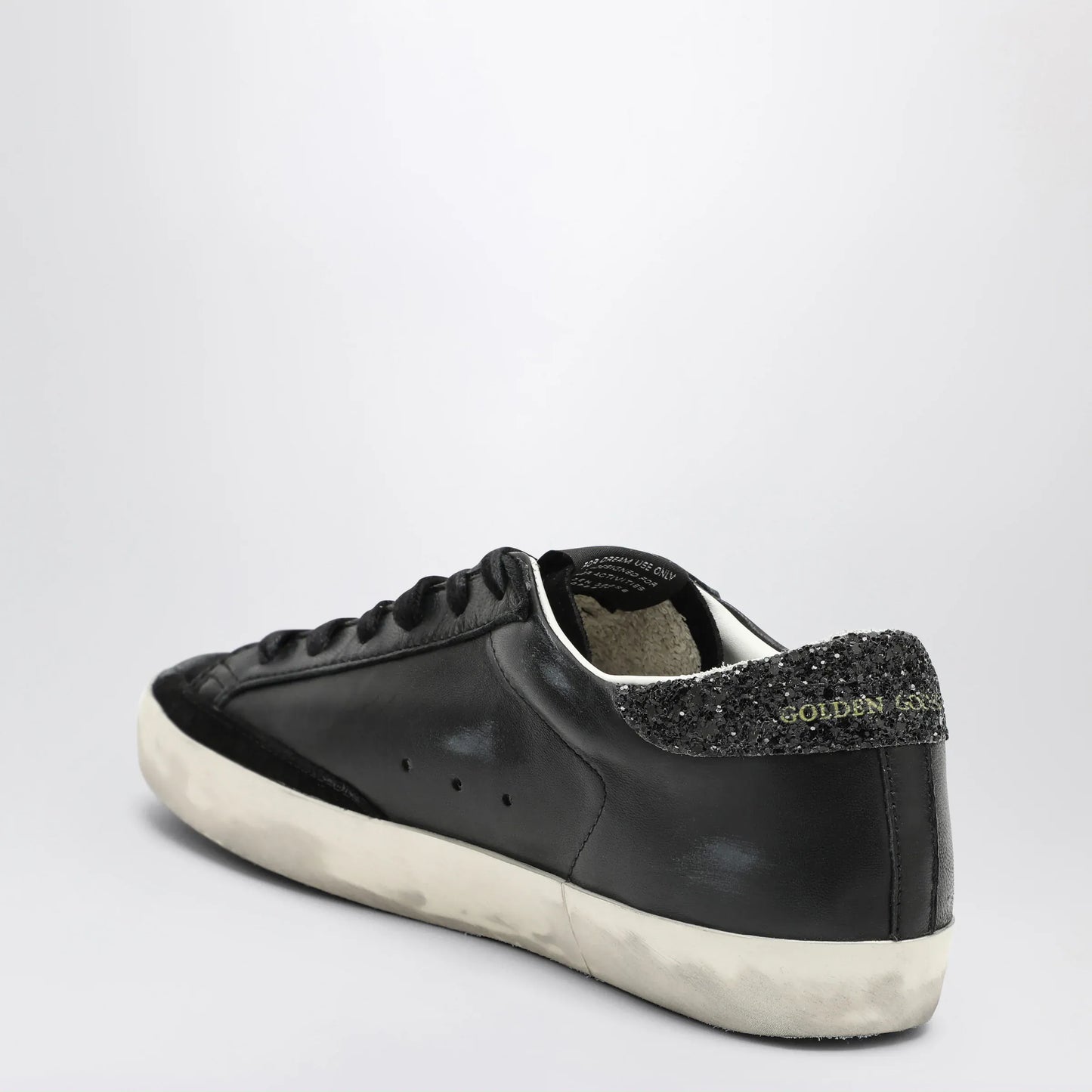 Golden Goose - Super-star black low trainer with rhinestones