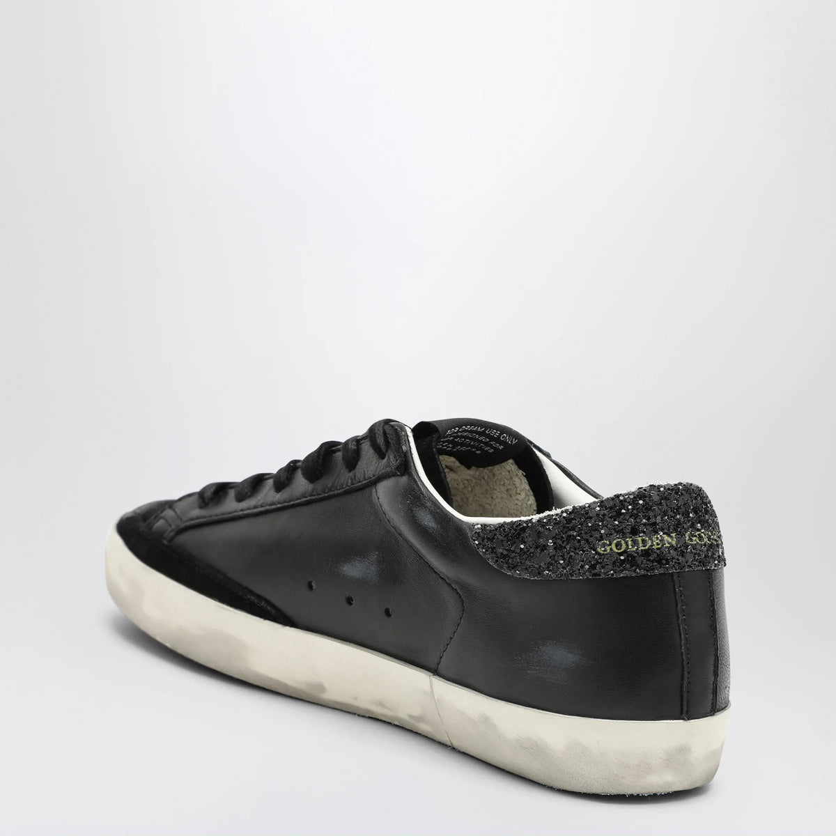 Golden Goose - Super-star black low trainer with rhinestones
