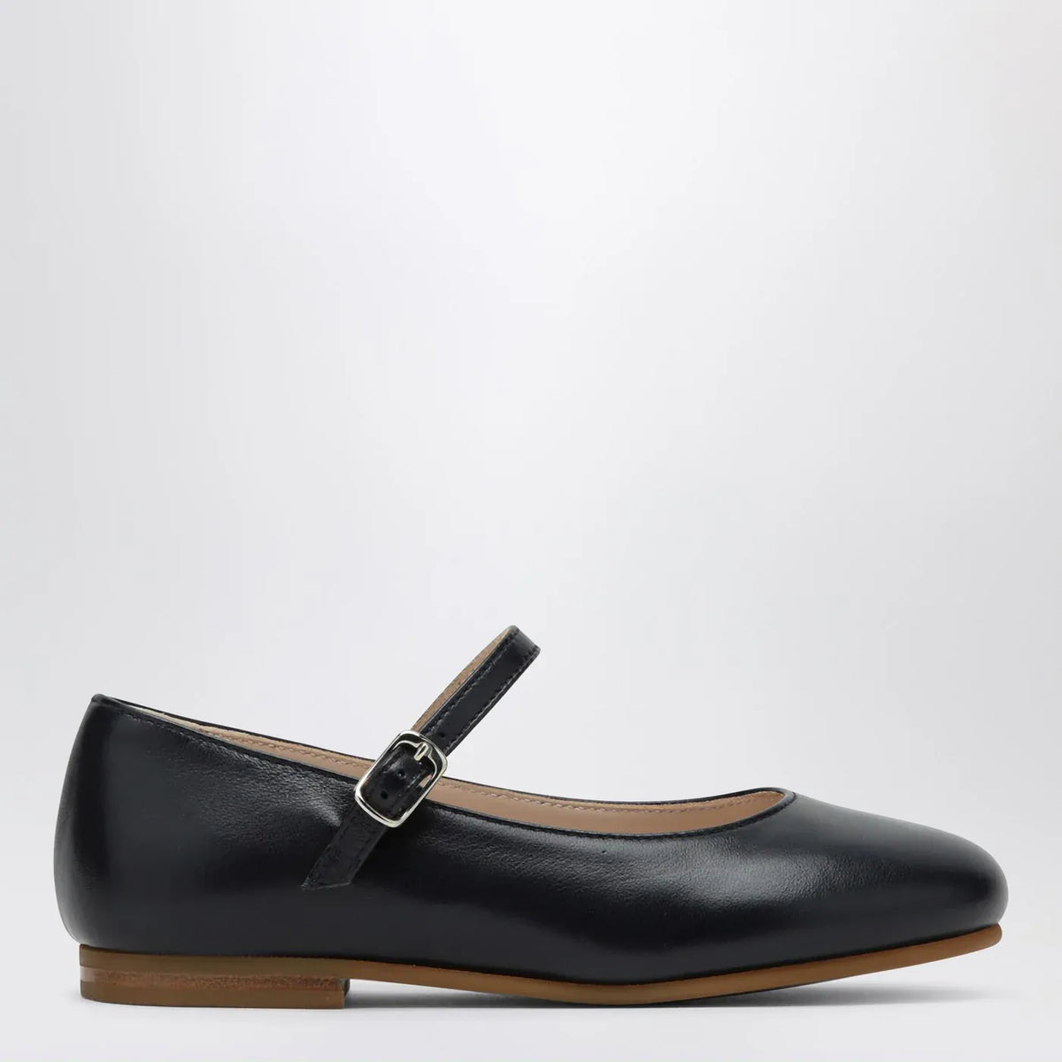Il Gufo - Blue ballet flats in leather with strap