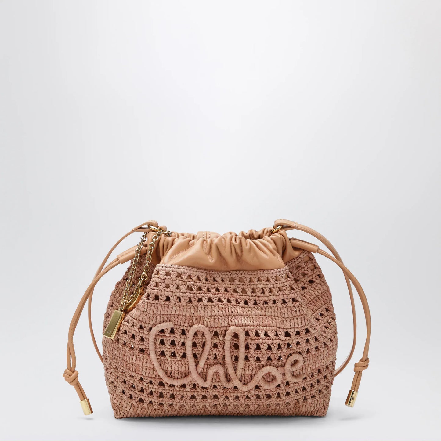 Chloé - Mini Summer Banana drawstring raffia bag in beige