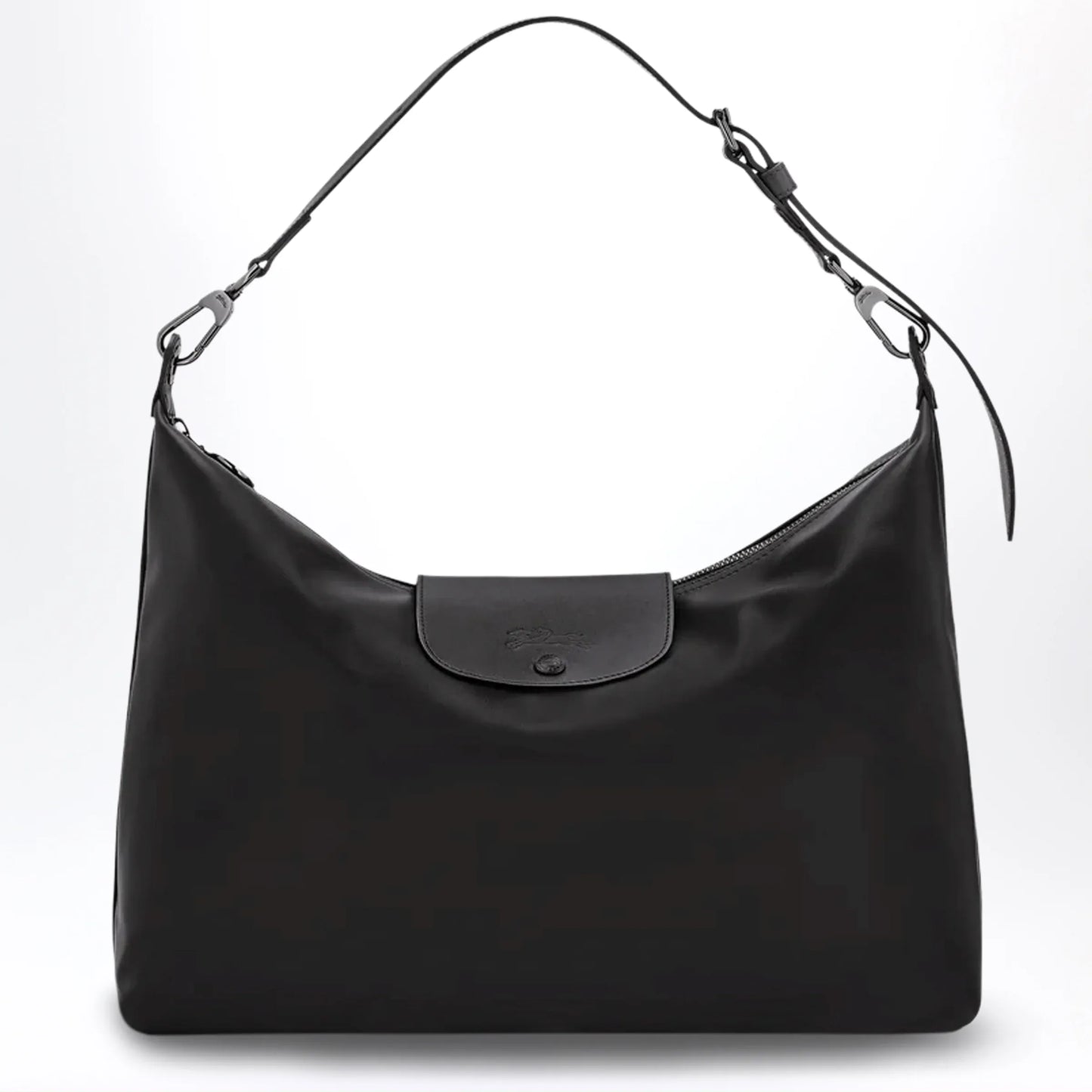 Longchamp - Black XL Le Pliage Xtra leather hobo bag