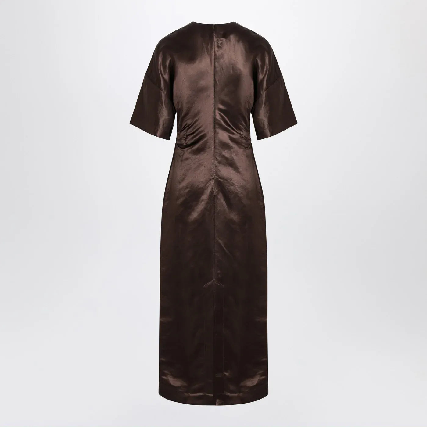 LouLou De Saison - Long brown dress in linen and silk