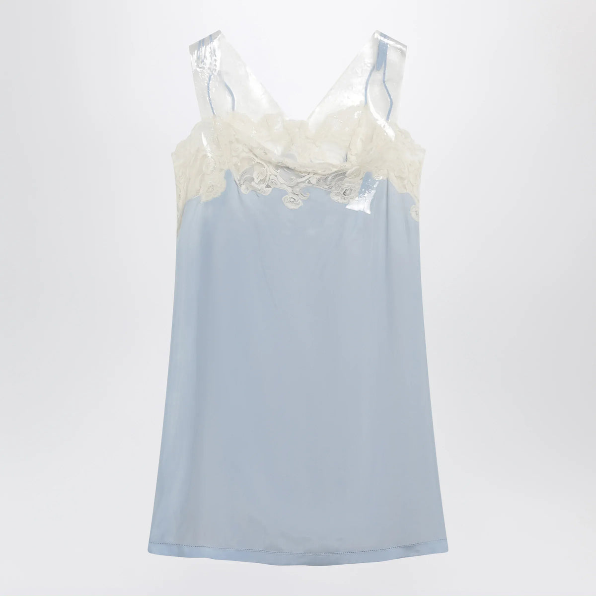 Maison Margiela - Taped slip dress in cupro light blue