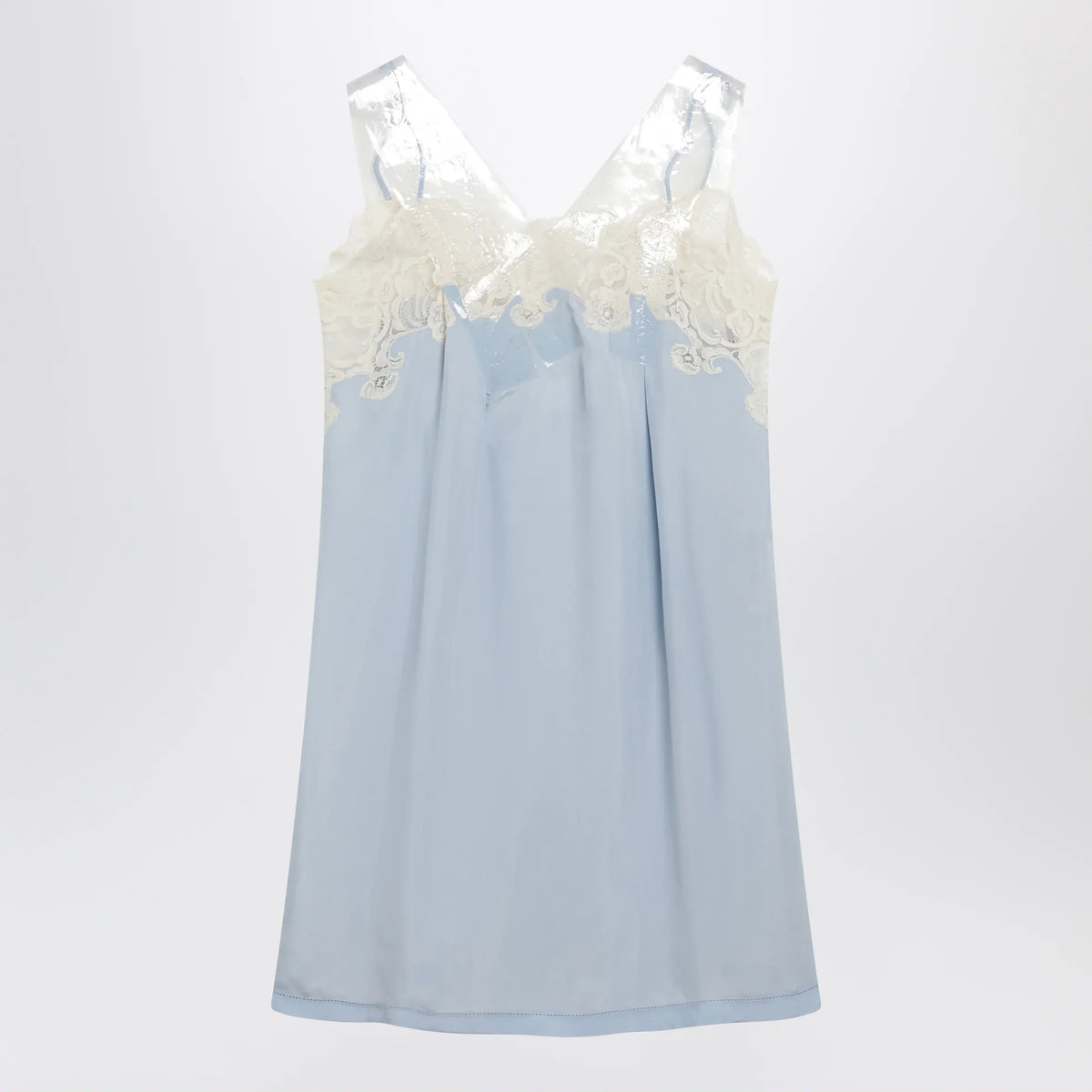 Maison Margiela - Taped slip dress in cupro light blue
