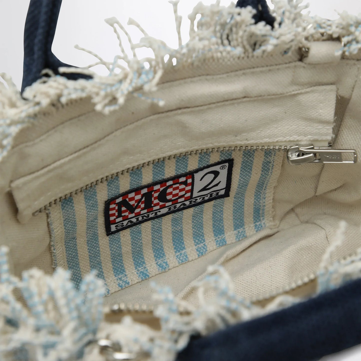 MC2 Saint Barth - Colette striped white/light blue bag