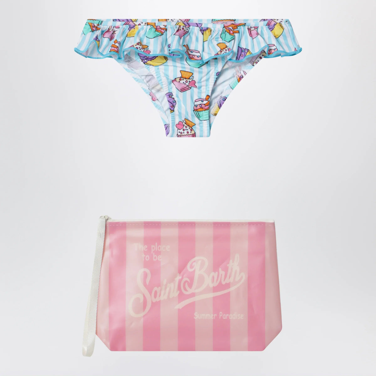 MC2 Saint Barth - Light blue striped swim briefs with pouch