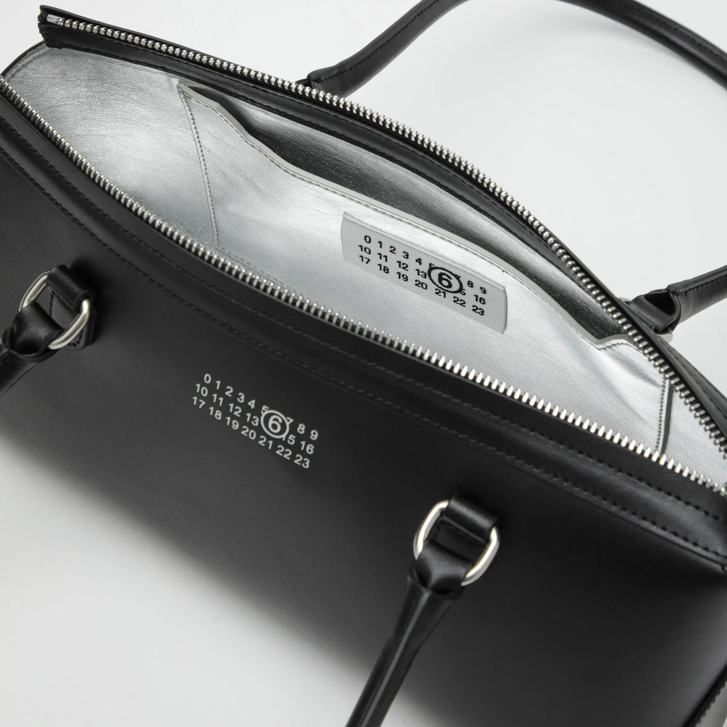 MM6 Maison Margiela - Small black leather Bowling bag