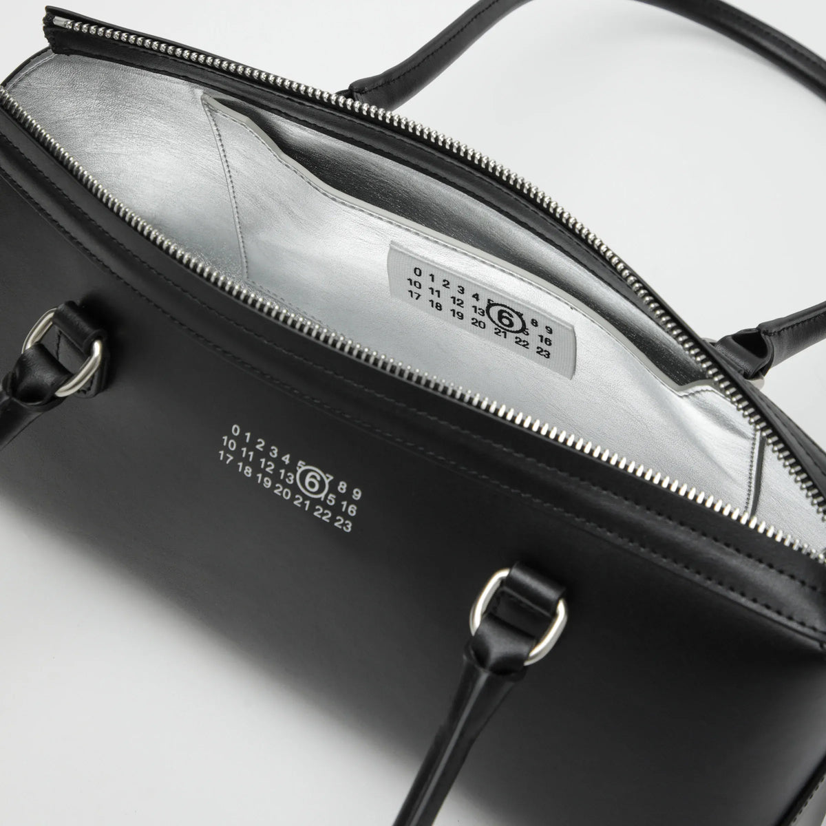 MM6 Maison Margiela - Small black leather Bowling bag