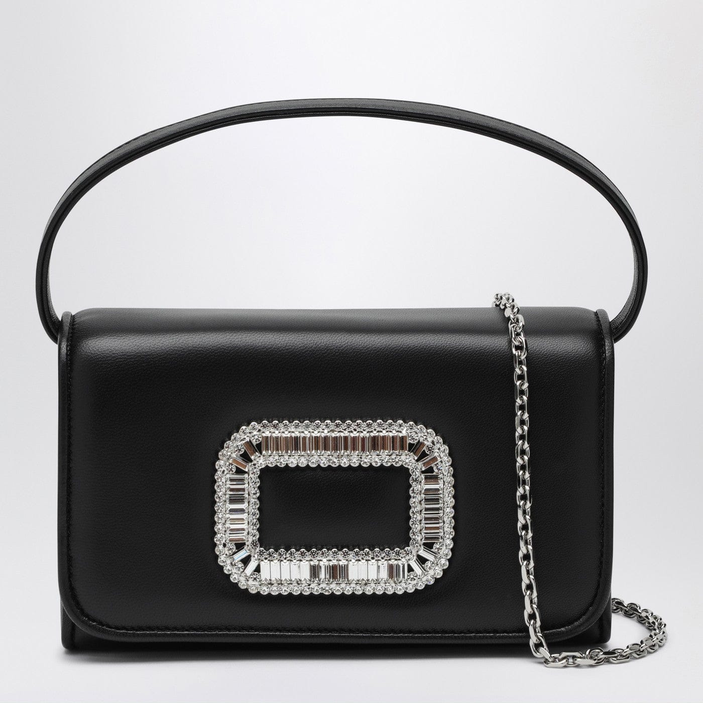 ROGER VIVIER - Black leather Micro Pilgrim bag