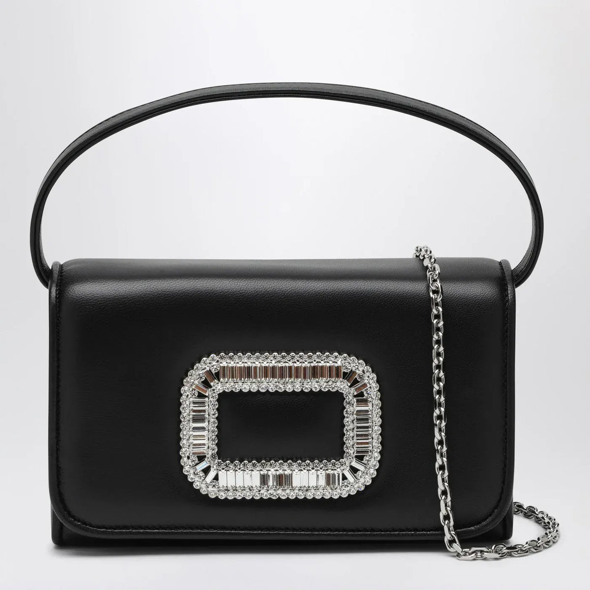 ROGER VIVIER - Black leather Micro Pilgrim bag