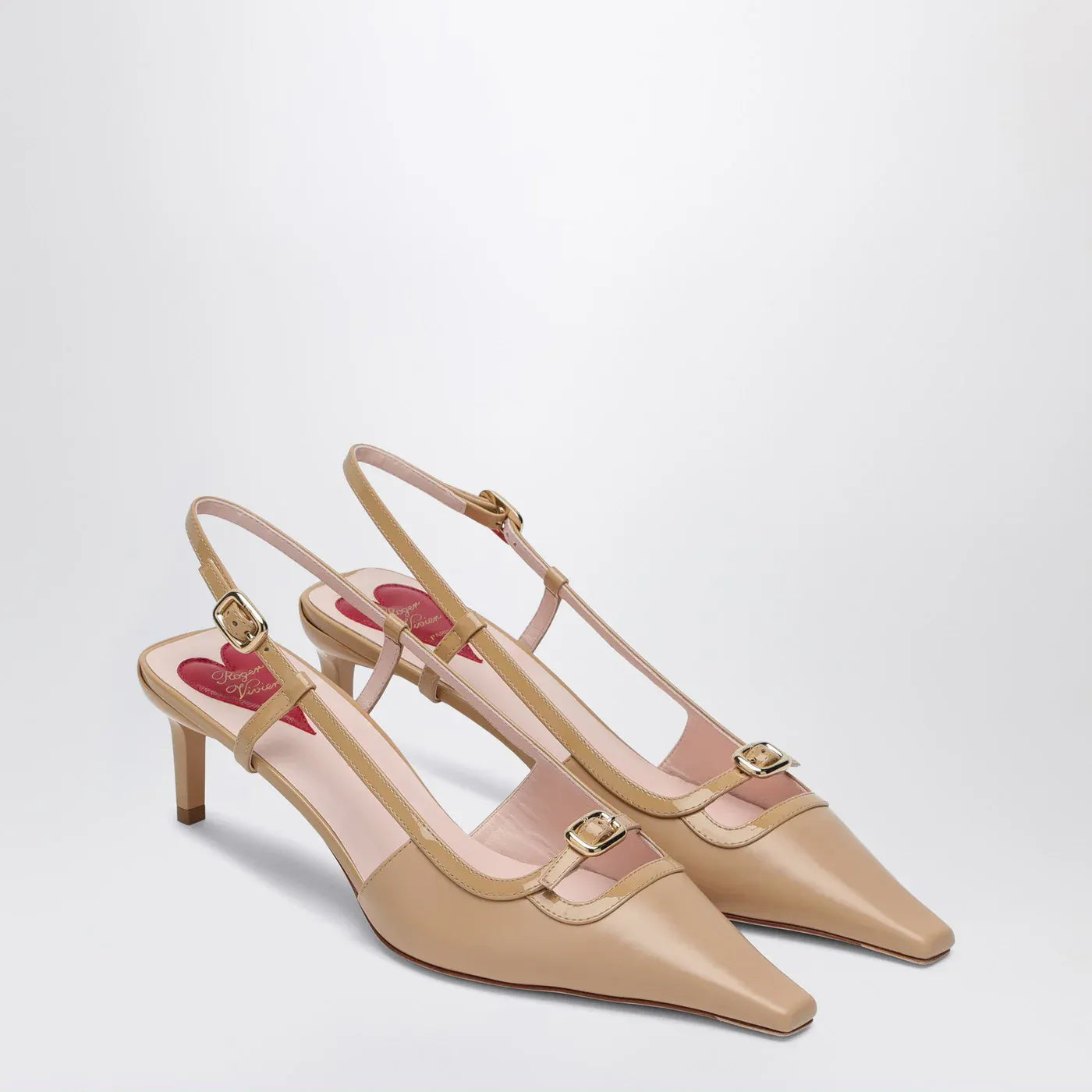 ROGER VIVIER - Desert leather décolletés Slingback Viv' Canard