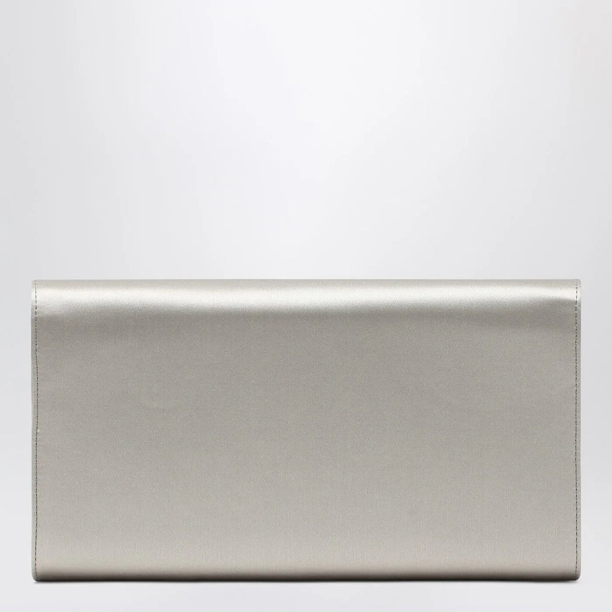ROGER VIVIER - Pearl grey satin clutch bag with buckle