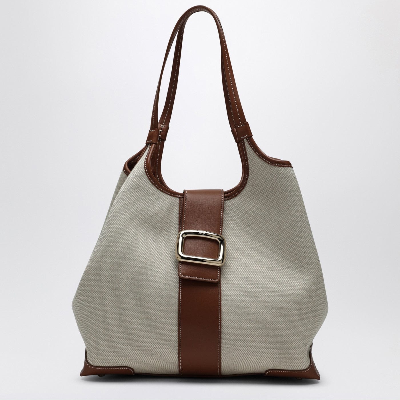 ROGER VIVIER - Viv' Choc Medium Shopping Bag natural coloured