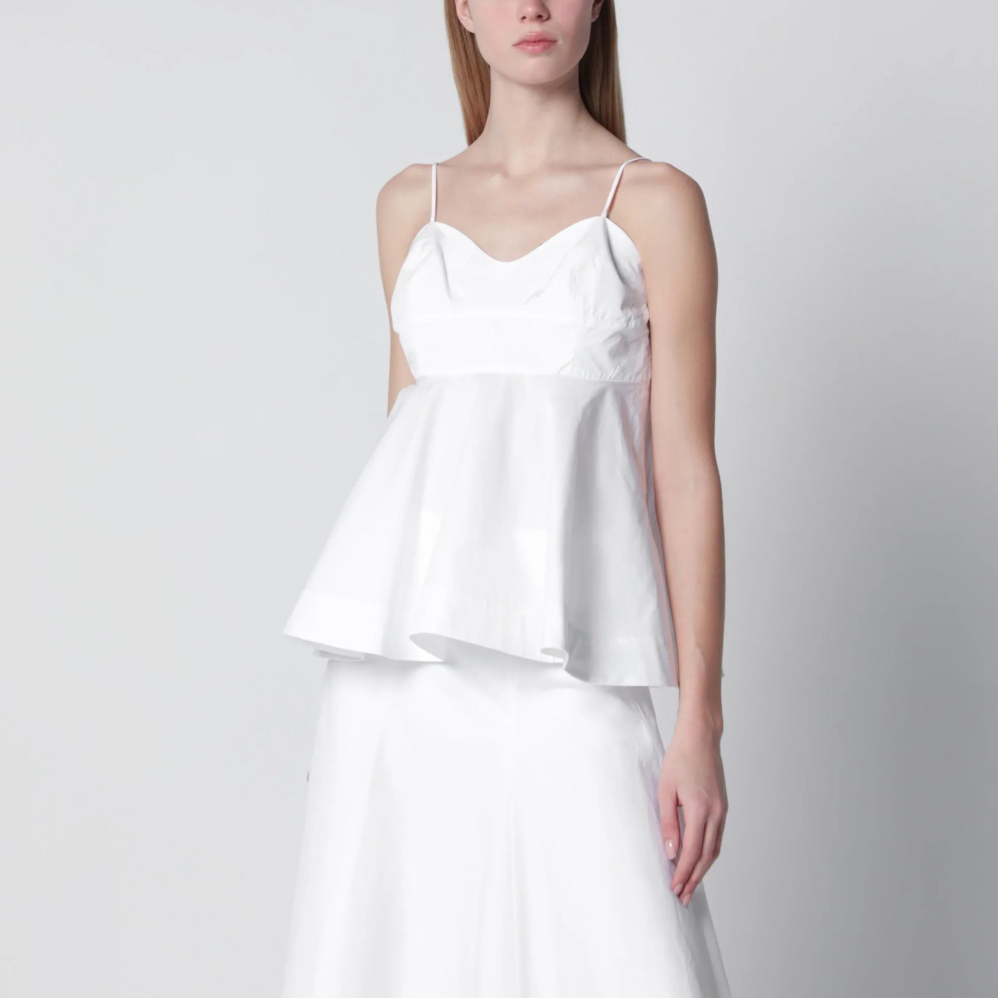 Róhe - Optical white peplum bustier