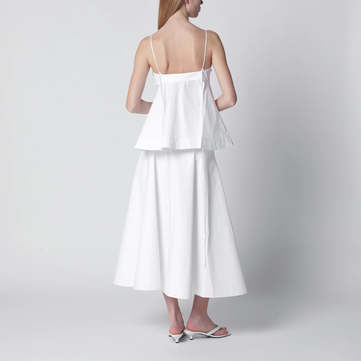 Róhe - Optical white peplum bustier