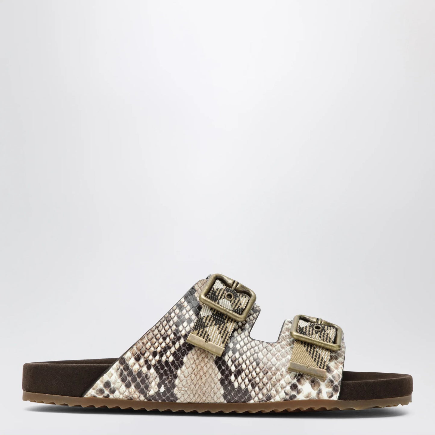 Burberry - Urchin sandals in leather with python print