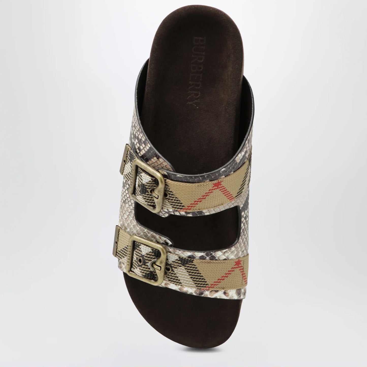 Burberry - Urchin sandals in leather with python print