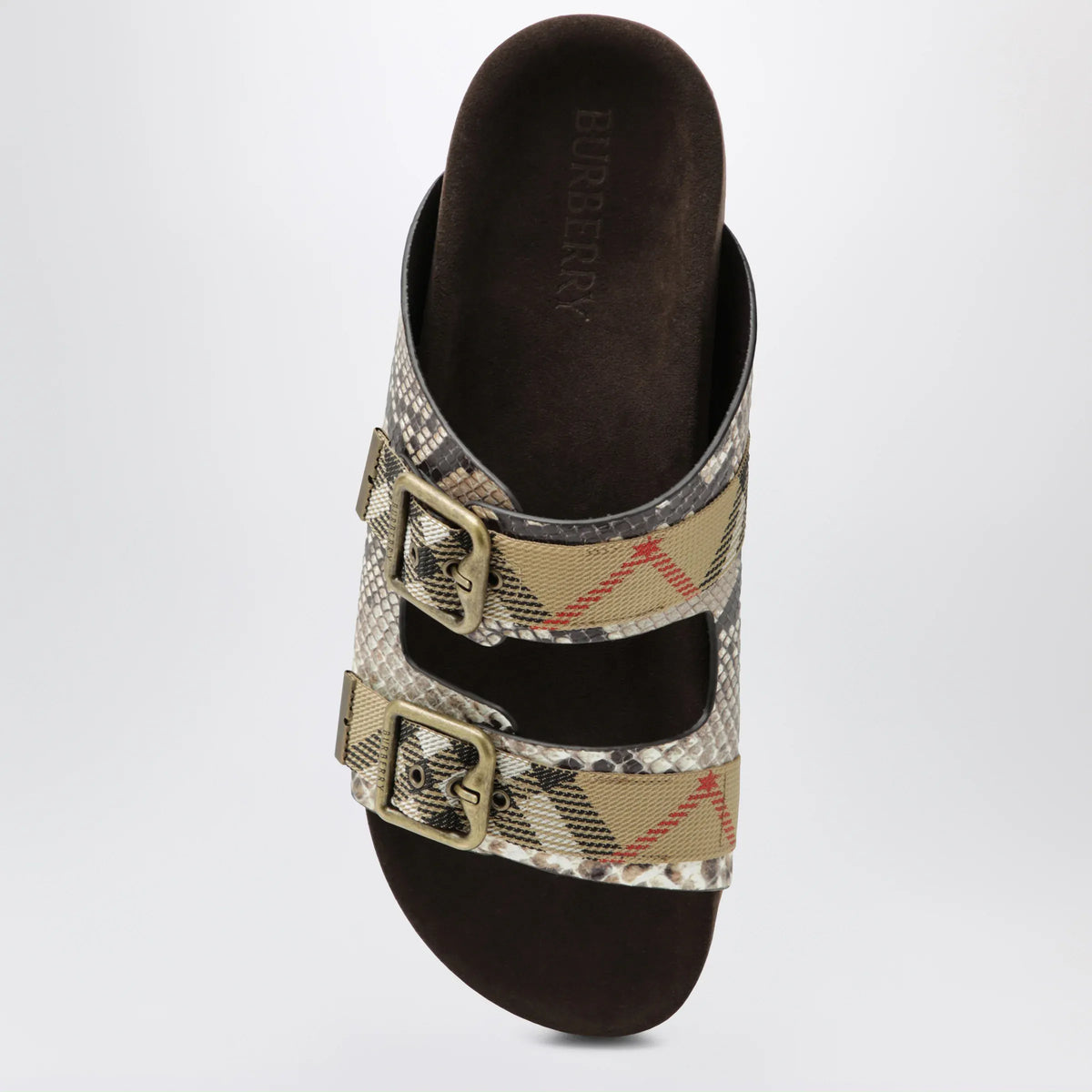Burberry - Urchin sandals in leather with python print