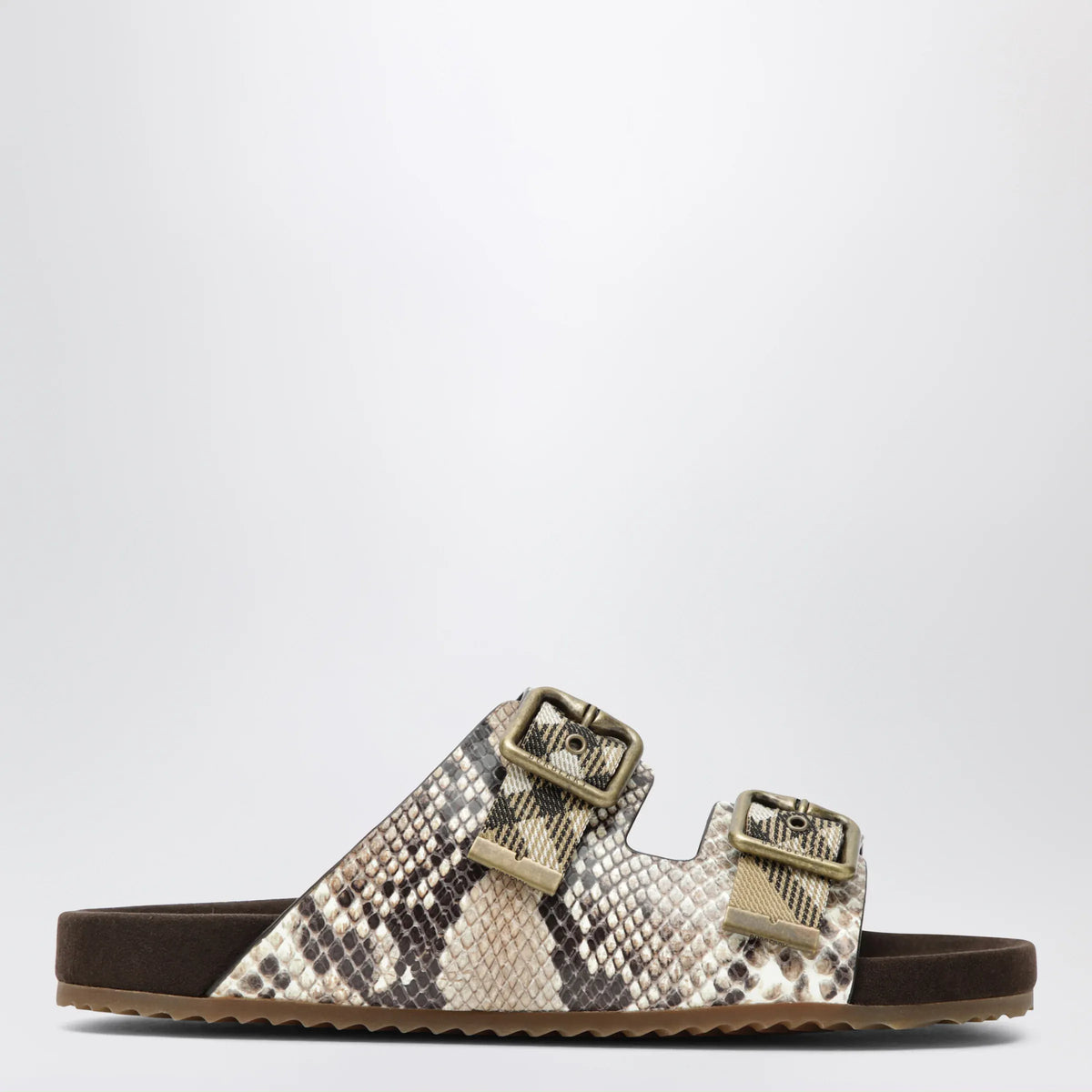 Burberry - Urchin sandals in leather with python print