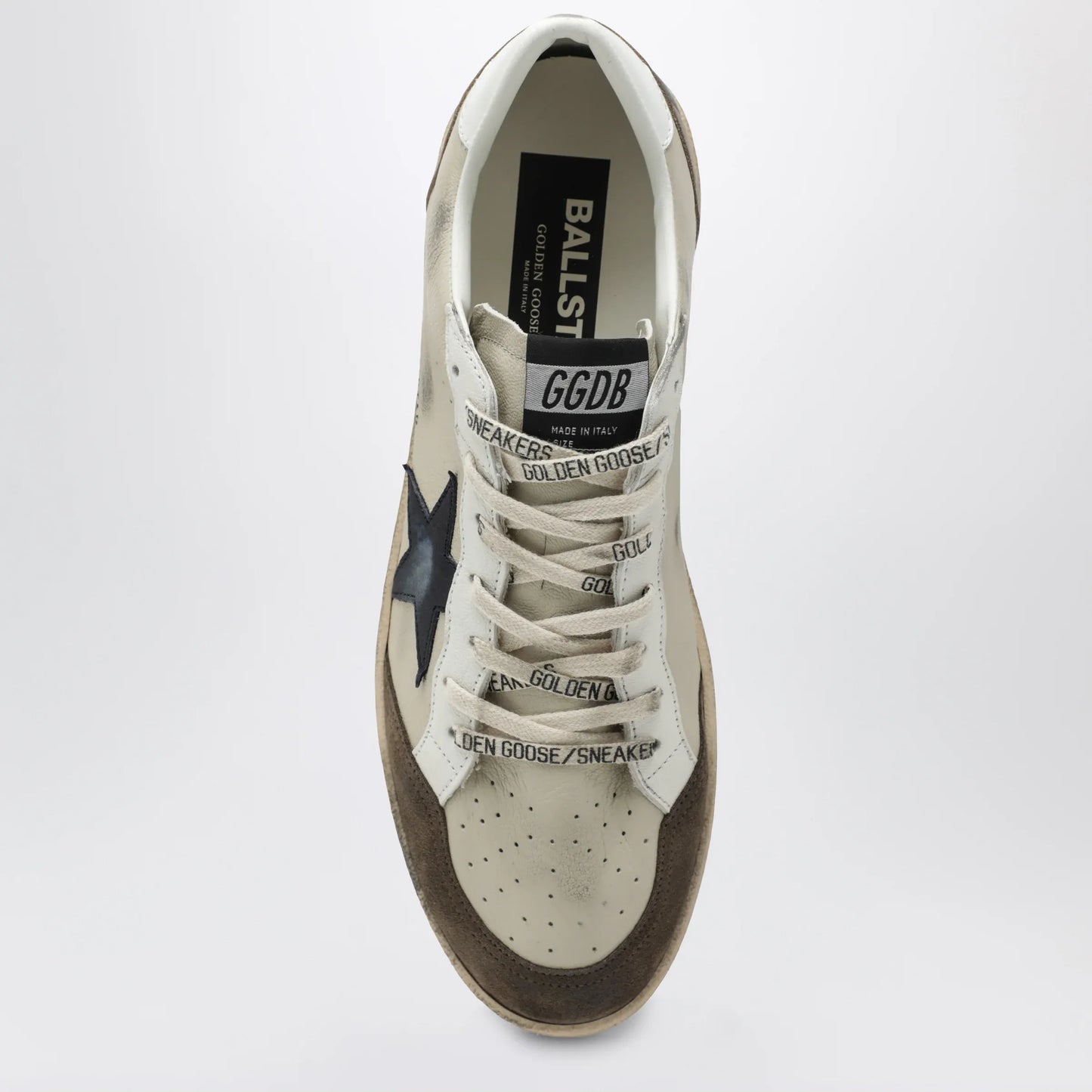 Golden Goose - Cream/white/marble/blue Ball Star sneakers