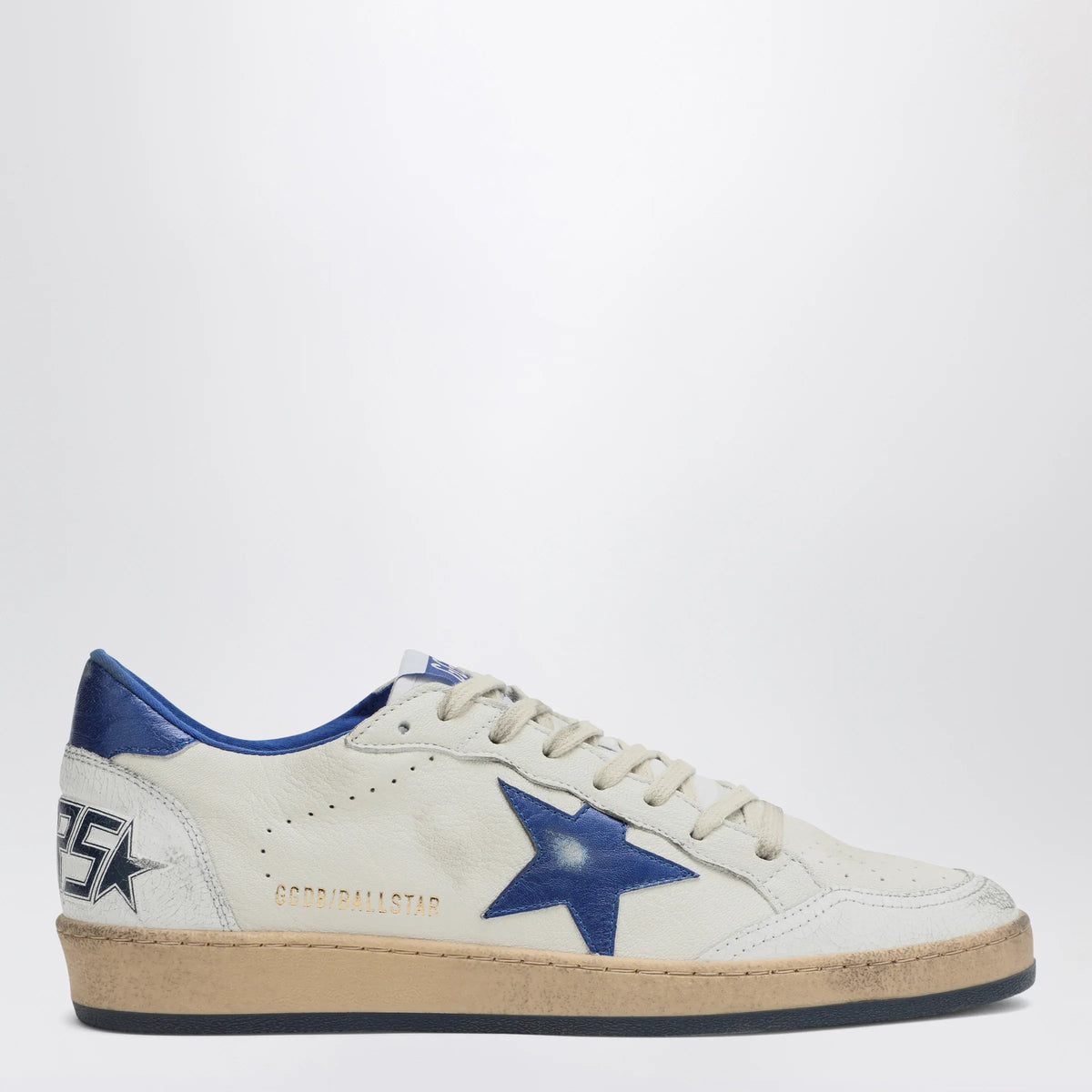 Golden Goose - White/metallic blue Ballstar sneakers