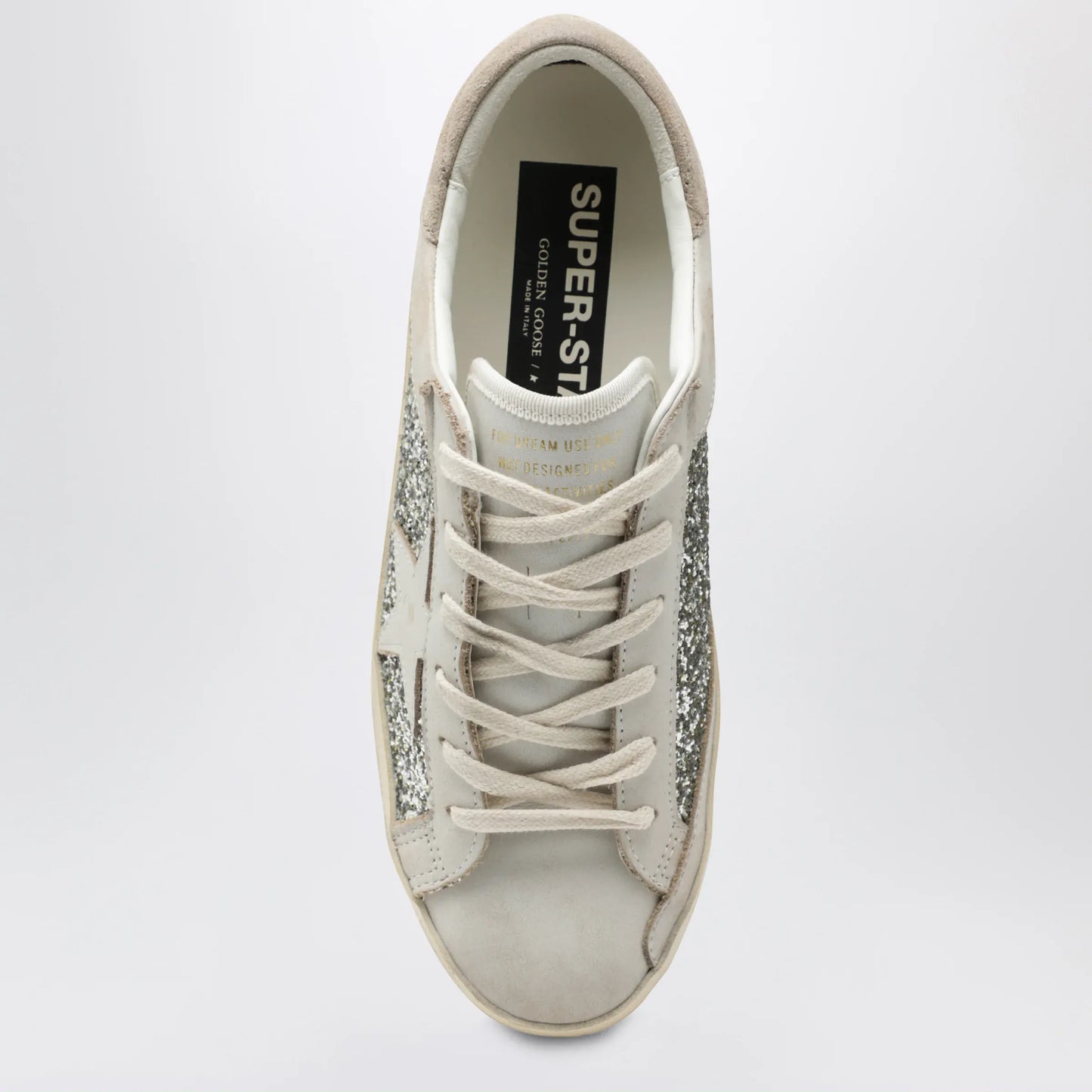Golden Goose - White/platinum glitter Super-Star sneakers