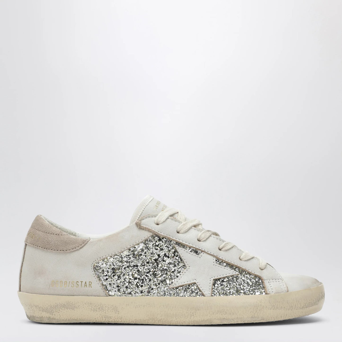Golden Goose - White/platinum glitter Super-Star sneakers