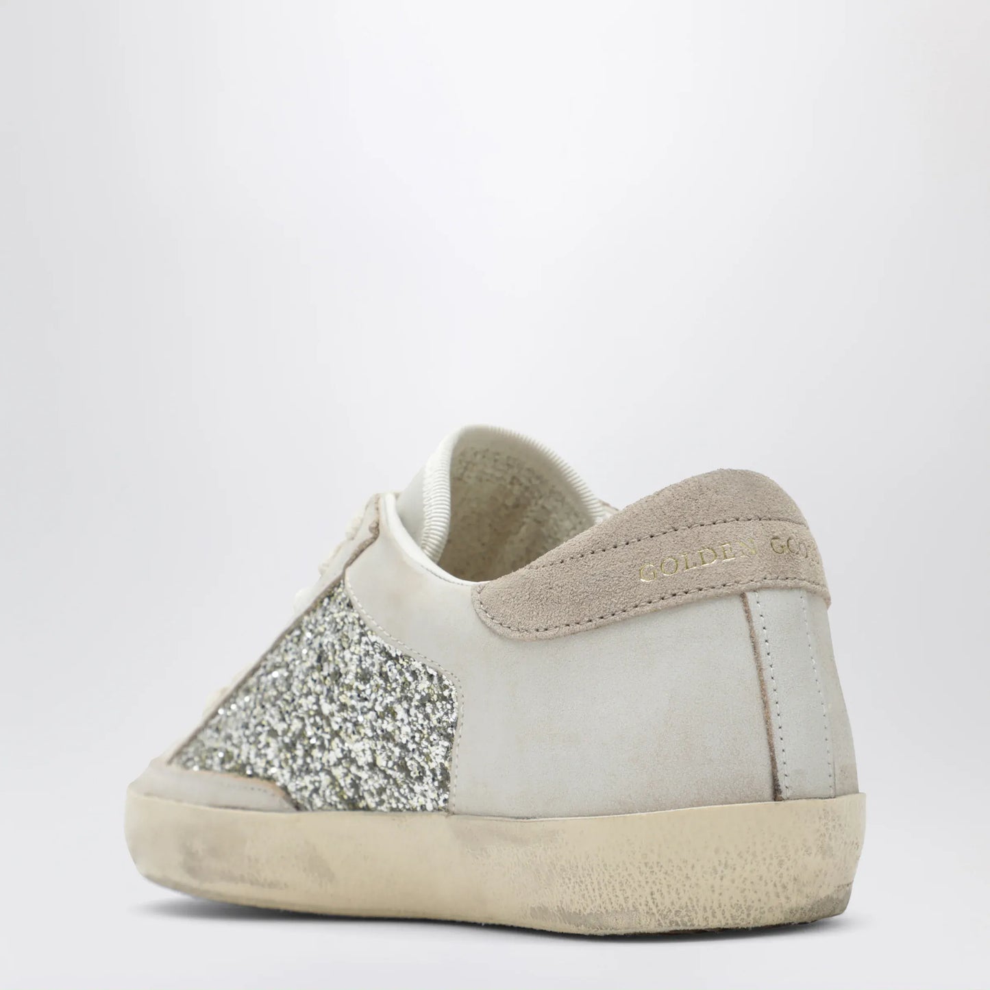 Golden Goose - White/platinum glitter Super-Star sneakers