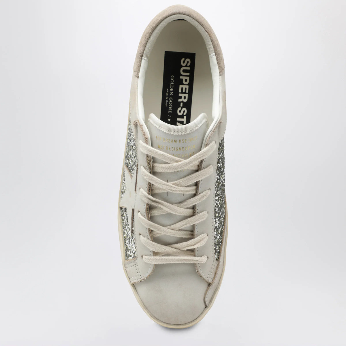 Golden Goose - White/platinum glitter Super-Star sneakers
