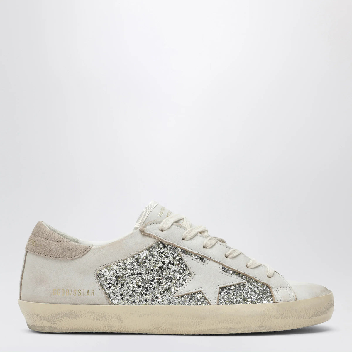 Golden Goose - White/platinum glitter Super-Star sneakers