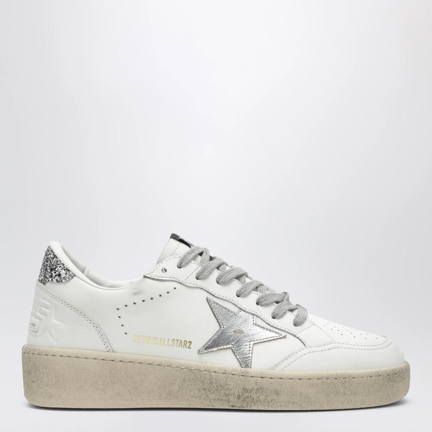 Golden Goose - White/silver/platinum glitter Ball Star sneakers