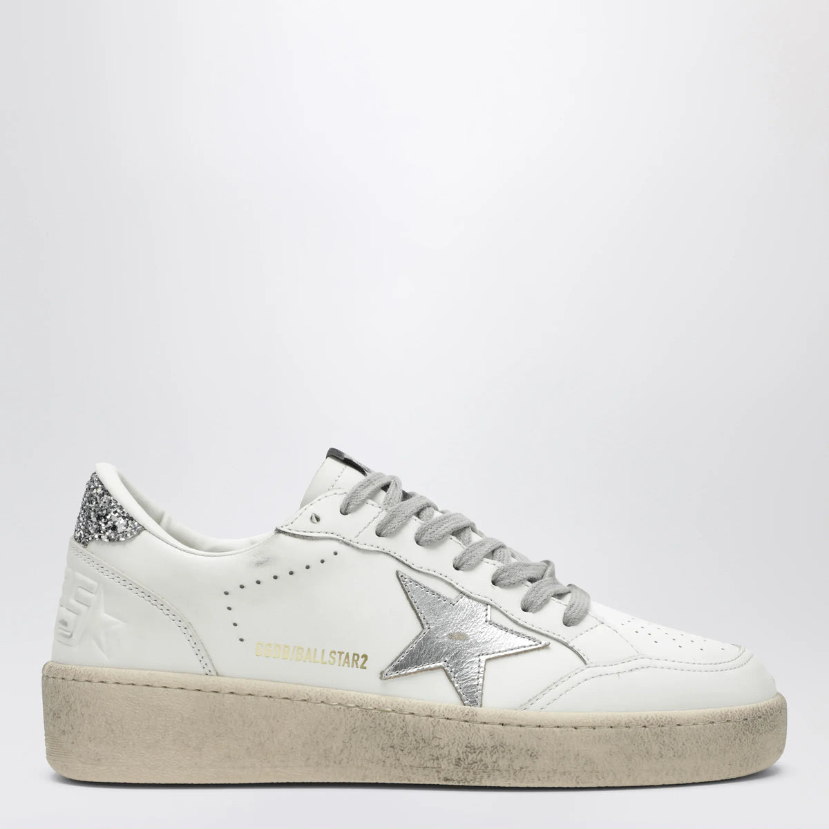 Golden Goose - White/silver/platinum glitter Ball Star sneakers