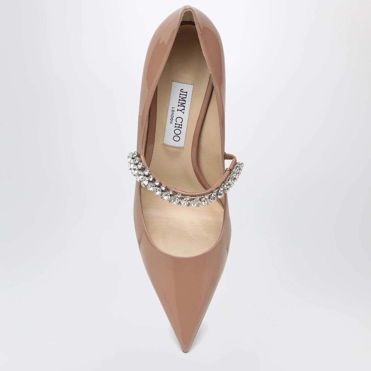Jimmy Choo - Bing crystal-strap patent leather pumps in ballet pink