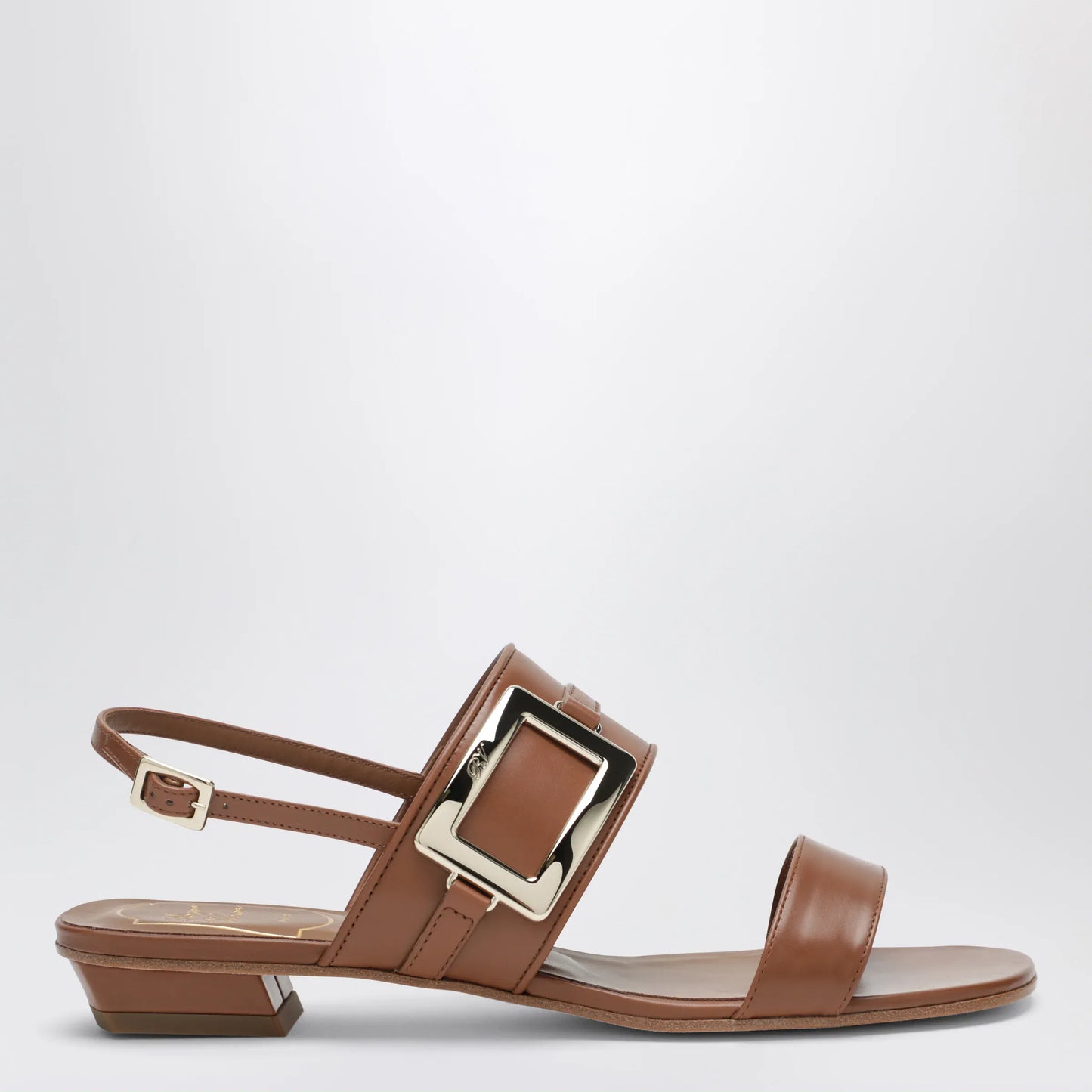 ROGER VIVIER - Belle Vivier leather mules Cognac