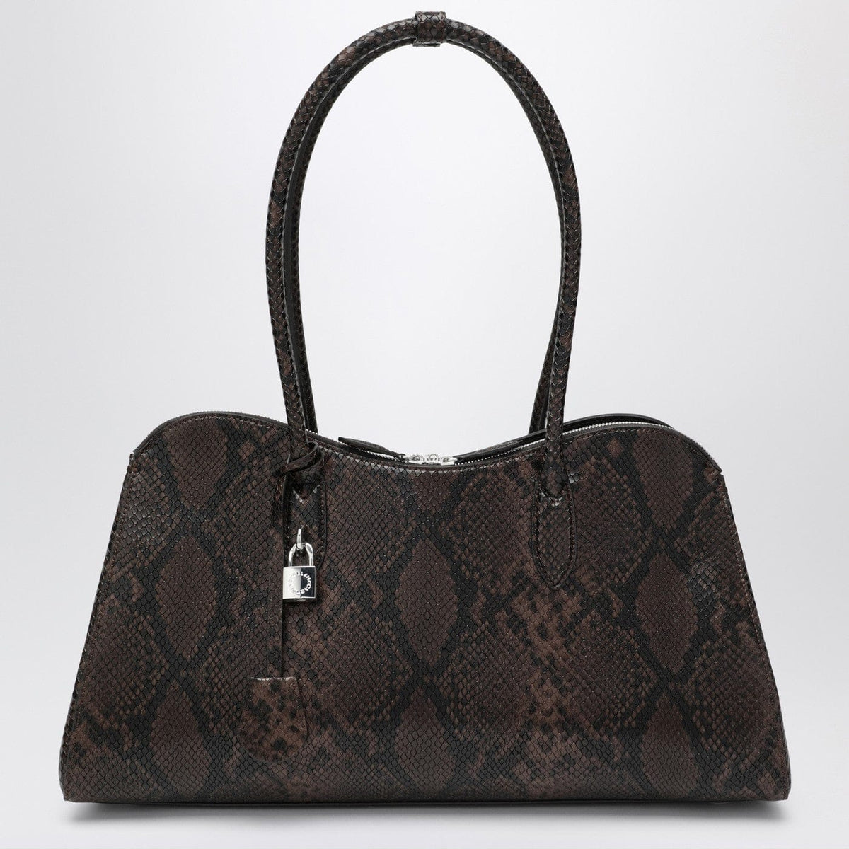 Stella McCartney - Espresso snake-effect Ryder tote bag