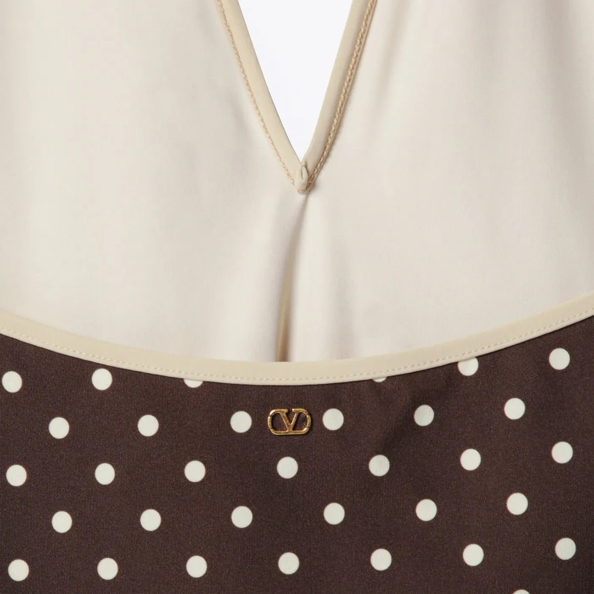 Valentino - Brown swimsuit with Plusdepois motif