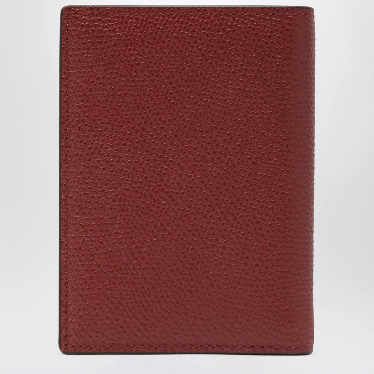 Valentino Garavani - Dark red Vlogo card holder in grained leather