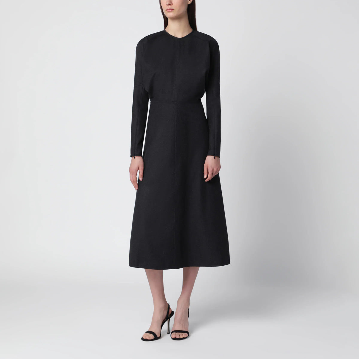 Victoria Beckham - Doman virgin wool dress in dark grey mélange