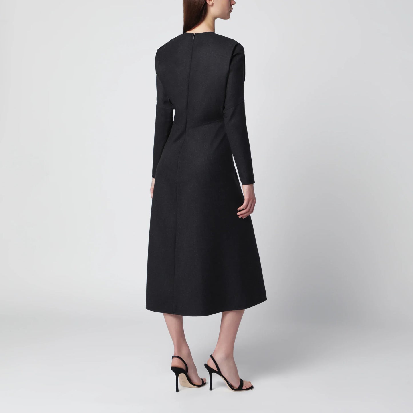 Victoria Beckham - Doman virgin wool dress in dark grey mélange