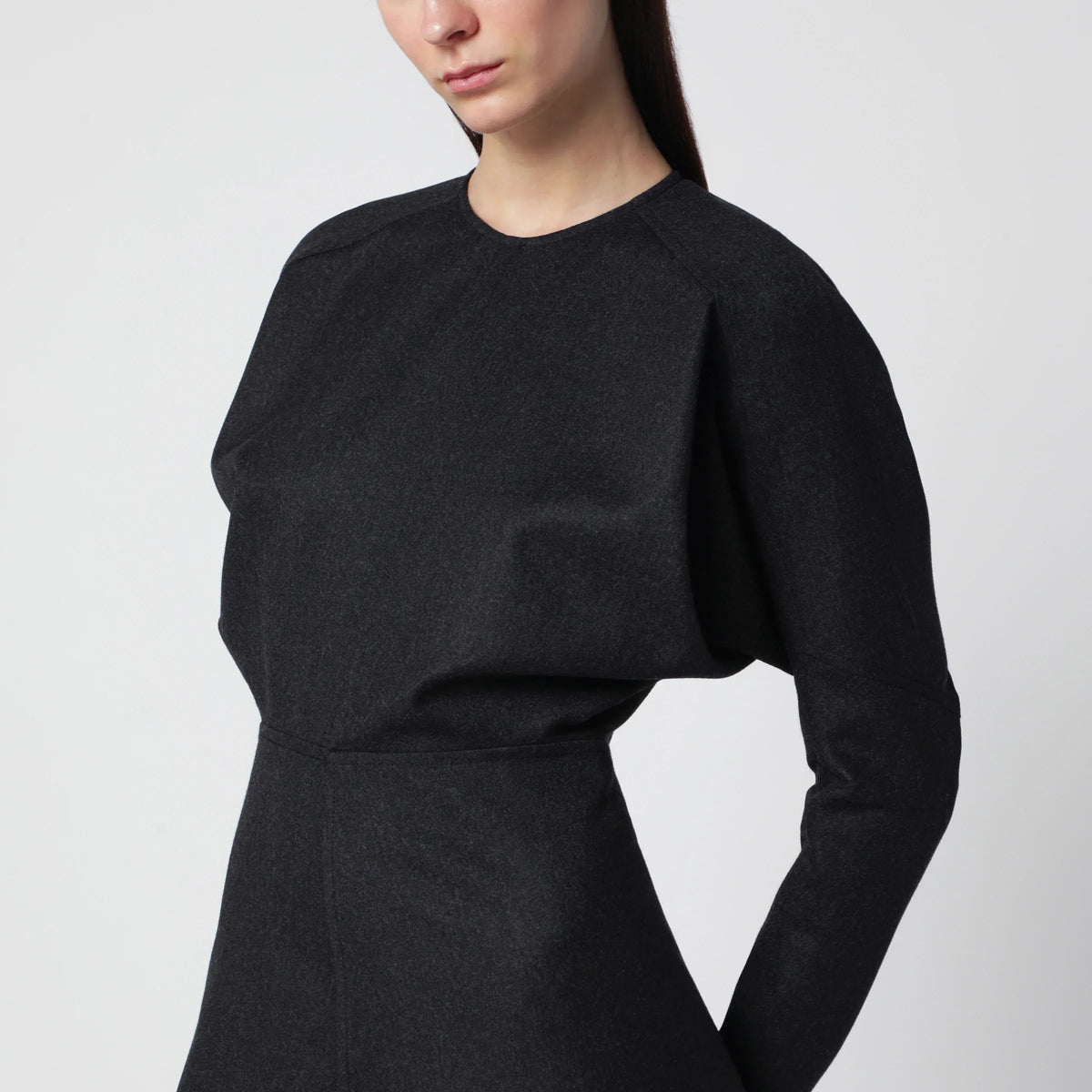 Victoria Beckham - Doman virgin wool dress in dark grey mélange