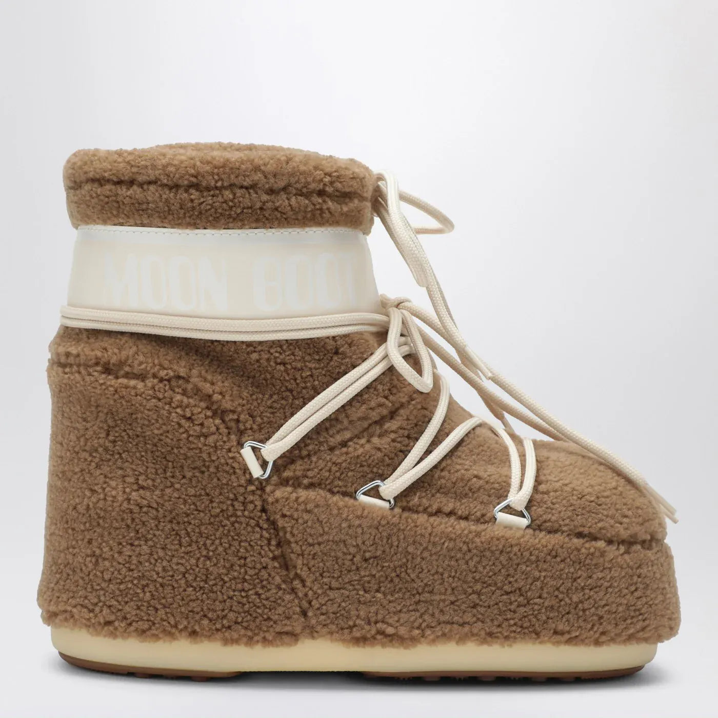 Moon Boot - Icon Low boot in camel teddy fabric