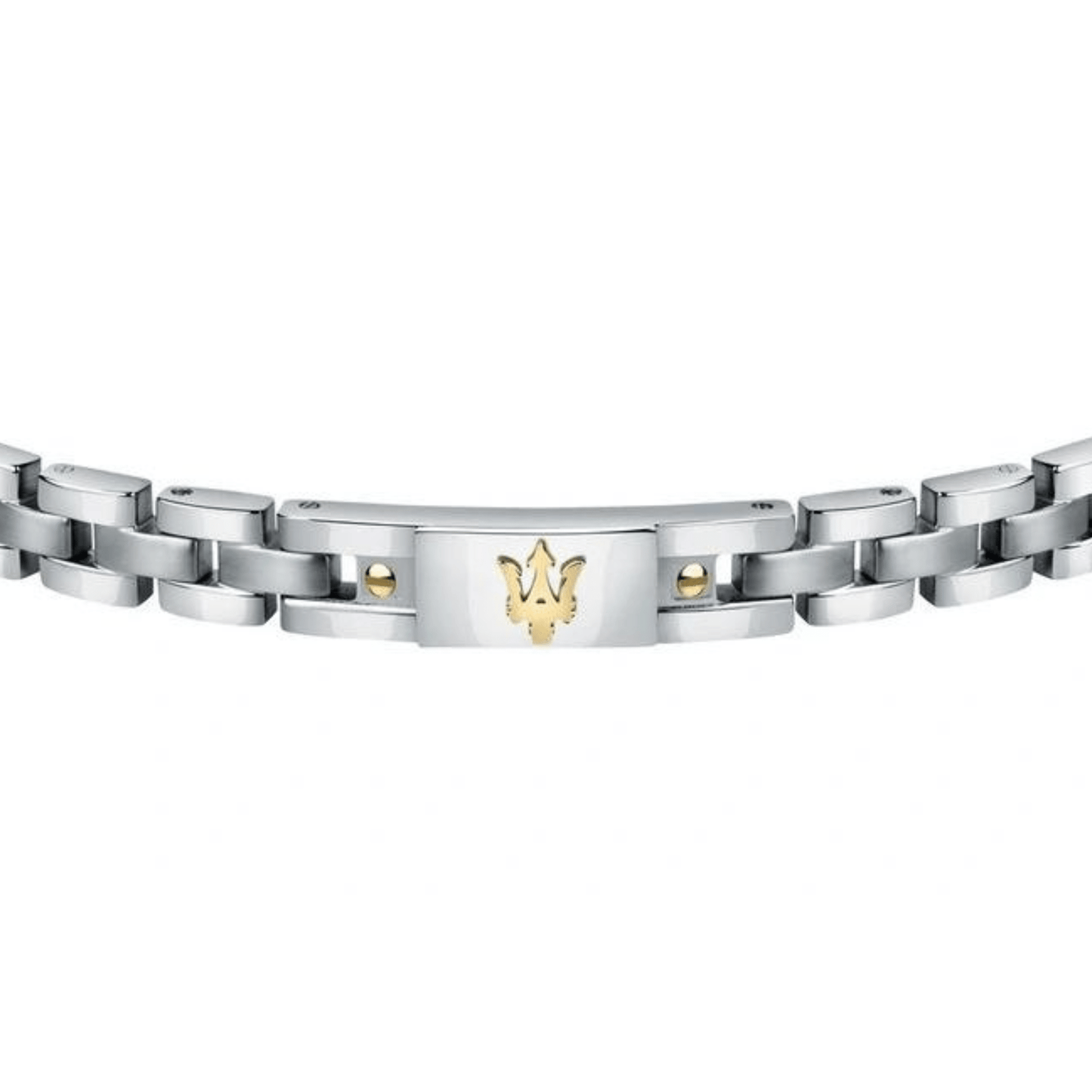 Maserati Jewels Silver Bracelet With Gold Trident