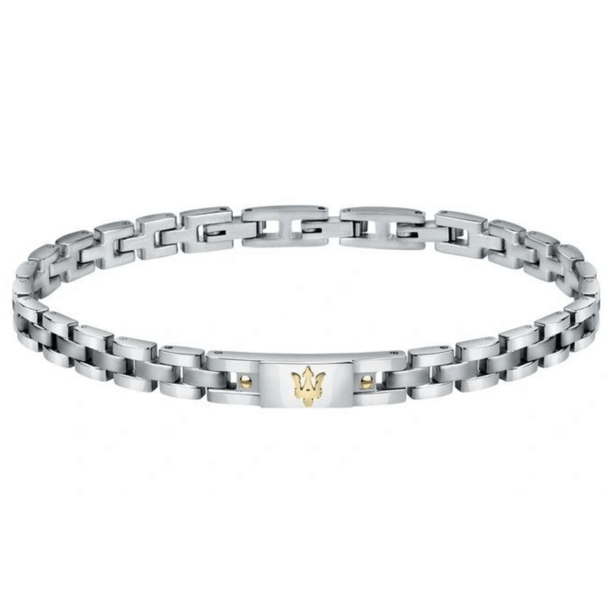 Maserati Jewels Silver Bracelet With Gold Trident