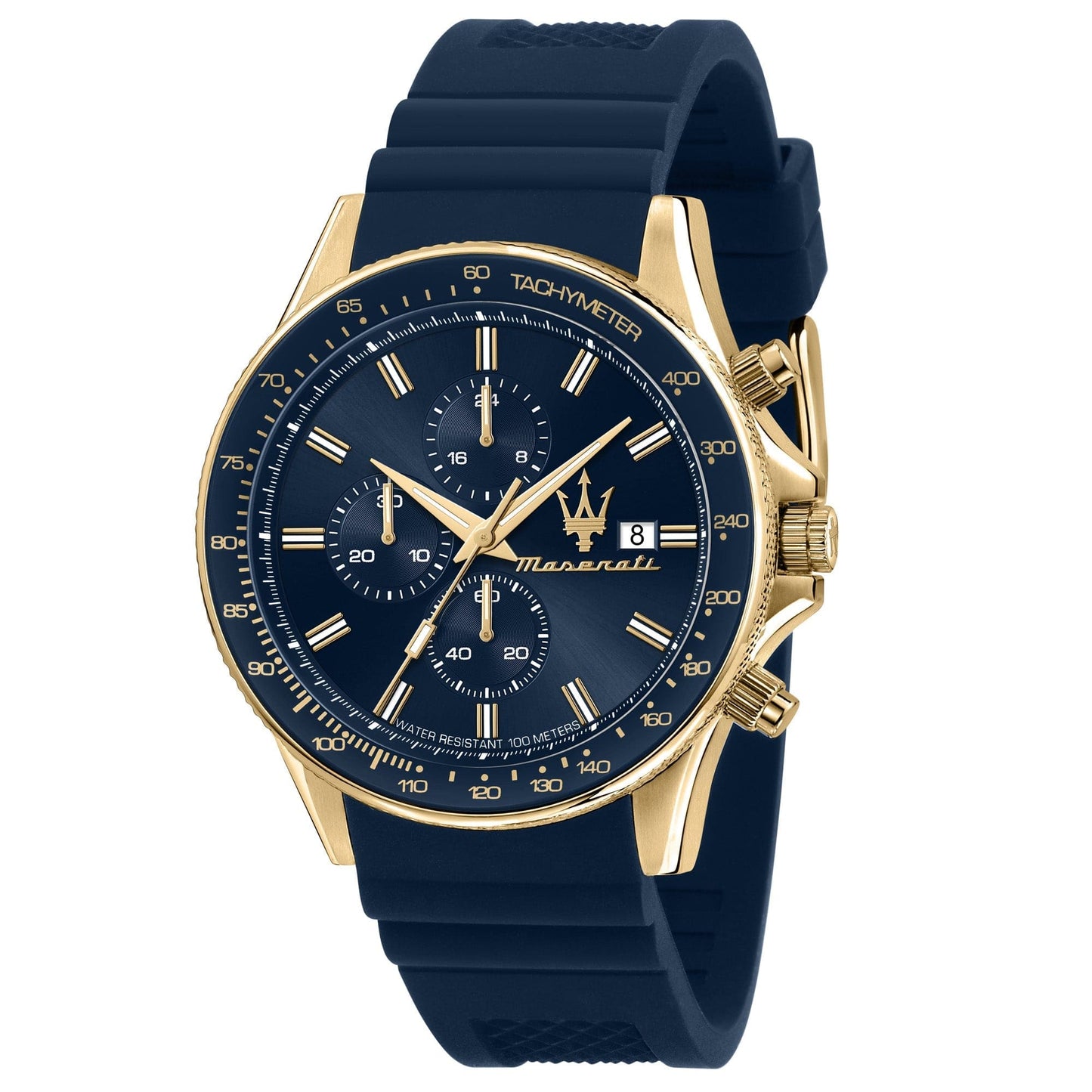 Maserati Sfida 44mm Blue Gold Chronograph Watch