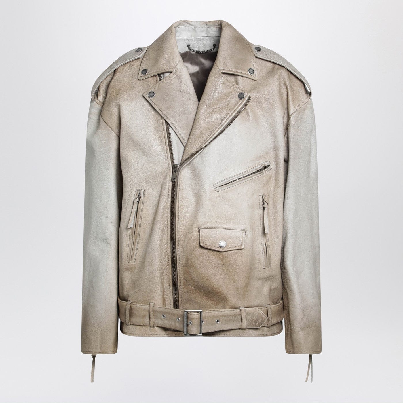 Golden Goose - Beige leather Phoebe jacket