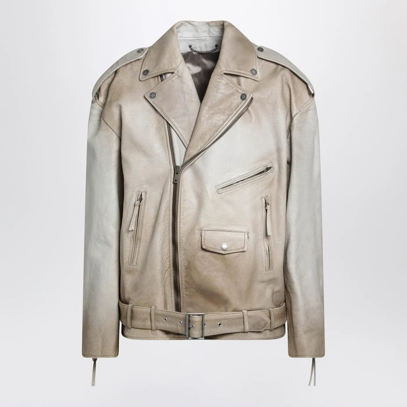 Golden Goose - Beige leather Phoebe jacket