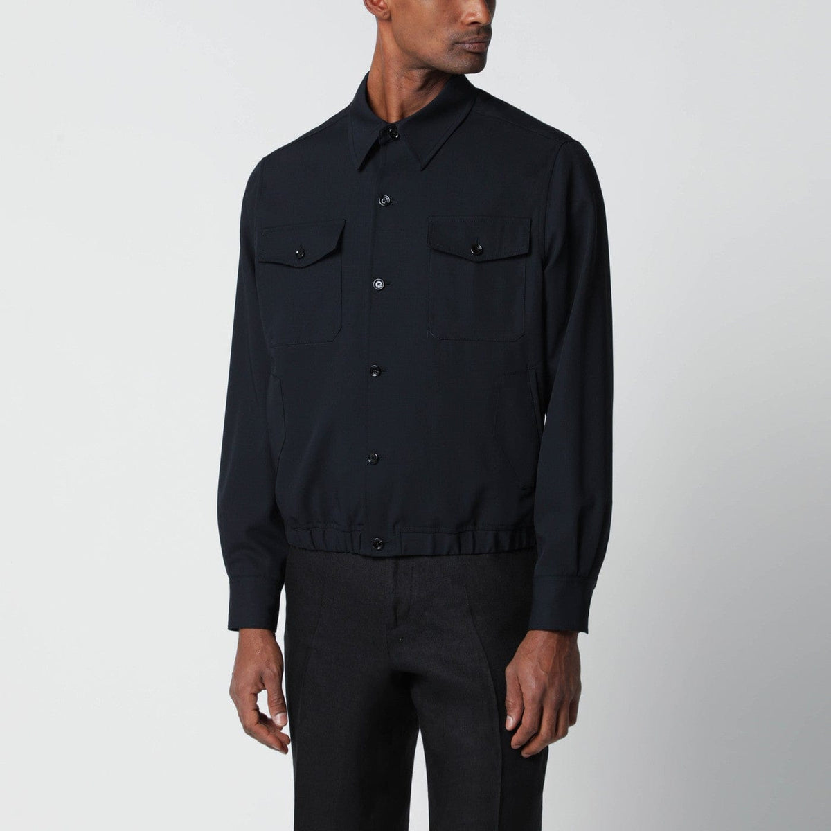 Lardini - Blue wool shirt jacket