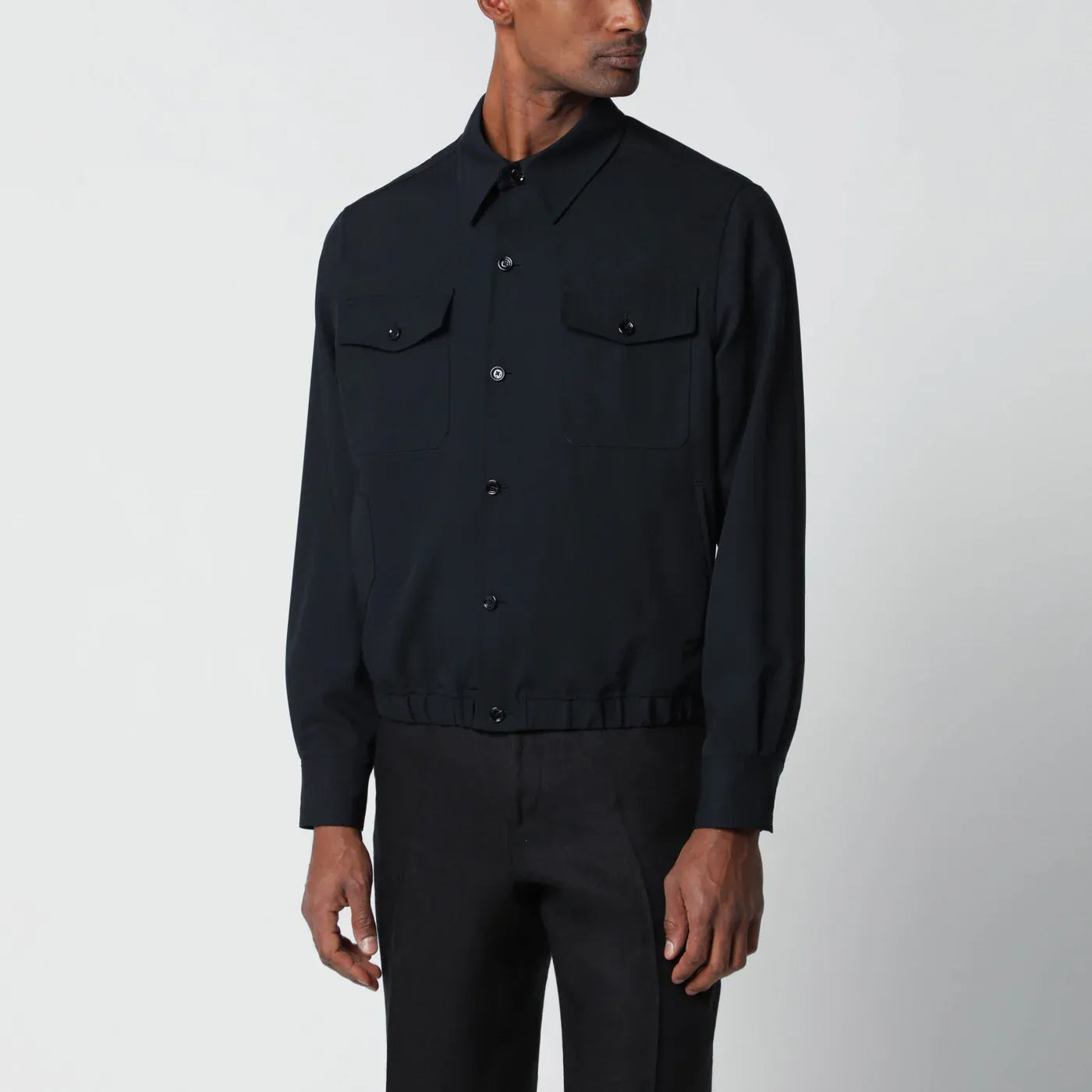 Lardini - Blue wool shirt jacket