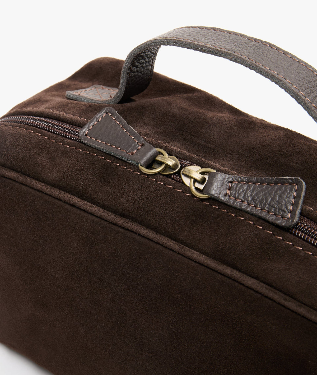 My Style Bags Berkeley Deluxe Cosmetic Bag Italian Suede Dark Brown
